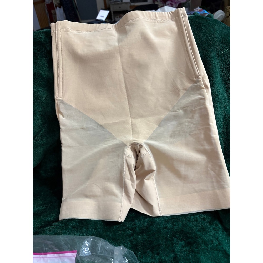 Nude High Waisted Shapewear Shorts Ruched Butt Lifting Control Shorts Size M
